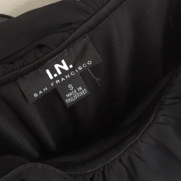 BLACK ONE SHOULDER RUFFLED DRESS - Picture 5 of 5